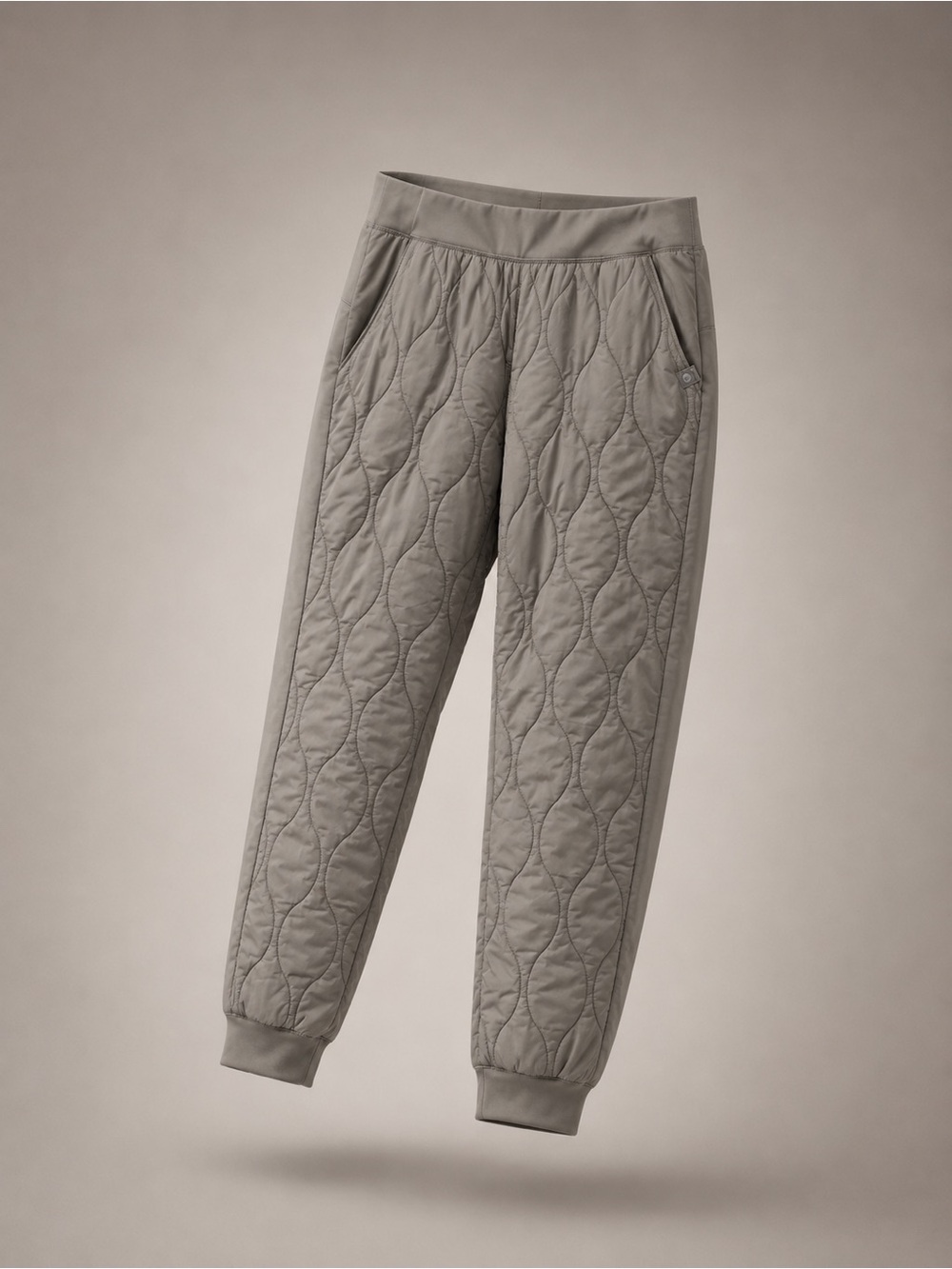 Quilted Jogger Pants - Beige